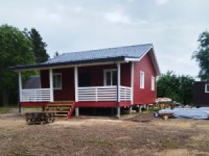 Каркасные-щитовой дом в один этаж 8*8м +2.5*8м терраса открытая,под ключ